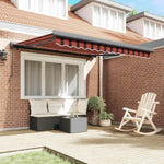 Retractable Awning Orange and Brown 3.5x2.5 m Fabric and Aluminium 3154567