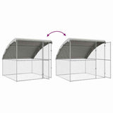 Dog Kennel with Storage Silver 2 x 2 x 2 m Galvanised steel 42008377