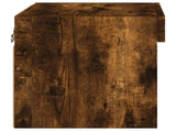 Bedside Cabinets with LED Lights Wall-mounted 2 pcs Smoked Oak 837122