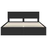 Bed Frame with Drawer Black 200 x 200 cm Engineer Wood 3407950
