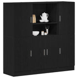 3 Piece Kitchen Cabinet Set Black Engineered Wood 3324152