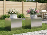 Plant Stand 2 pcs Silver 40 x 40 x 40 cm Steel 8012525