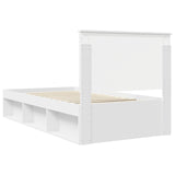 Bed Frame with Headboard White 100 x 200 cm Solid Pine Wood 3411046