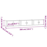 3 Piece Wall-mounted TV Cabinet Set White 100x34,5x40 cm 3188374