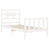 Bed Frame without Mattress White Single Solid Wood Pine 3192522