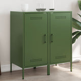 Sideboards 2 pcs Olive Green 36x39x79 cm Steel 843021