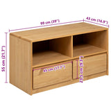 TV Cabinet SAUDA Oak 99x43x55 cm Solid Wood Pine 377597
