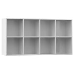 Book Cabinet/Sideboard High Gloss White 66x30x130 cm Engineered Wood 800159