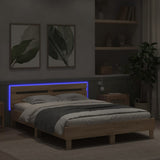 Bed Frame with LED without Mattress Sonoma Oak 140x200 cm 3207548