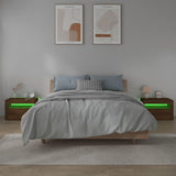 Bedside Cabinets 2 pcs with LEDs Brown Oak 60x35x40 cm 3144974