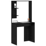 Desk with Shelf Black Oak 78.5 x 37 x 154.5 cm Engineered Wood 869339