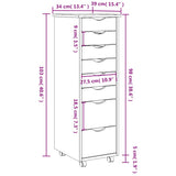 Rolling Cabinet with Drawers MOSS Honey Brown Solid Wood Pine 4015787