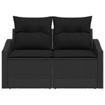 Garden Sofa with Cushion Black 123 x 62 x 69cm Poly Rattan 42006781