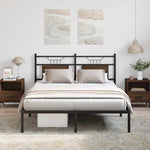 Bed Frame without Mattress Brown Oak 137x190 cm Engineered Wood 4106840