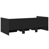 Daybed with Drawers without Mattress Black 90x190 cm Single 3280826