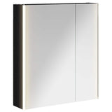 Bathroom Mirror Cabinet Black Oak 63.5 x 15.5 x 70 cm 889240