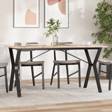 Dining Table Y-Frame 140x80x75 cm Solid Wood Pine and Steel 3282720