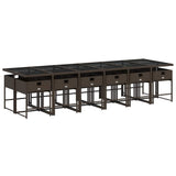 Garden Dining Set Brown PE Rattan 13 Piece Foldable 3211305
