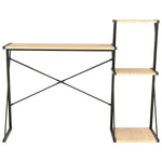 ZNTS Desk with Shelf Black and Oak 116x50x93 cm 20289