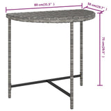 Garden Table Grey 80x50x75 cm Poly Rattan 316655