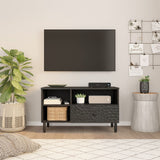 TV Cabinet Black 80x33x46 cm Solid Wood Mango 356836