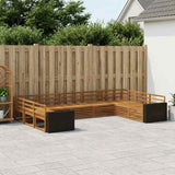 Outdoor Sofa Set 9 pcs Natural Solid Acacia Wood 3383842