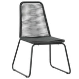 Dining Set Black PVC rattan, powder-coated steel, aluminium, WPC 3060122