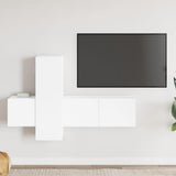 3 Piece TV Cabinet Set White Engineered Wood 3078654
