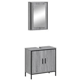 2 Piece Bathroom Furniture Set Grey Sonoma Engineered Wood 3214783