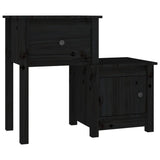 Bedside Cabinet 2 pcs Black 79.5x38x65.5 cm Solid Wood Pine 814548