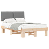Bed Frame with Upholstered Headboard Light Grey 120 x 190 cm 877294