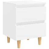Bed Cabinets with Solid Pinewood Legs 2 pcs White 40x35x50 cm 805852