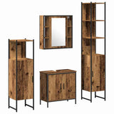 Bathroom Furniture Set with Door 4 pcs Brown 33 x 33 x 185.5 cm 3332590