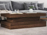 Coffee Table with LED Lights Brown Oak 90x50x40 cm 839853