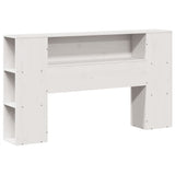 Bookcase Bed without Mattress White 135x190 cm Double Solid Wood Pine 3321964