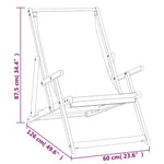 Folding Beach Chair Solid Wood Teak Blue 317697