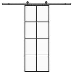 Sliding Door with Hardware Set Black 76x205 cm ESG Glass 3375942