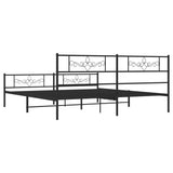 Metal Bed Frame without Mattress with Footboard Black 180x200cm 355289