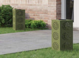 Solar LED Pathway Light 2 pcs Olive Green Cold Rolled Steel 879782