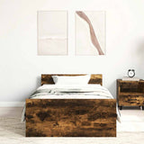 Bed Frame without Mattress Smoked Oak 75x190 cm Engineered Wood 835950