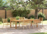 Garden Dining Set 7 pcs Beige Solid Acacia Wood 3365543
