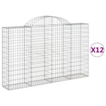 Arched Gabion Baskets 12 pcs 200x30x120/140 cm Galvanised Iron 3146141