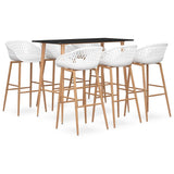 ZNTS 7 Piece Bar Set Black and White 3057477