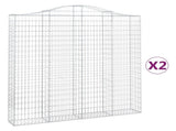 Arched Gabion Baskets 2 pcs 200x30x200/220 cm Galvanised Iron 3145535