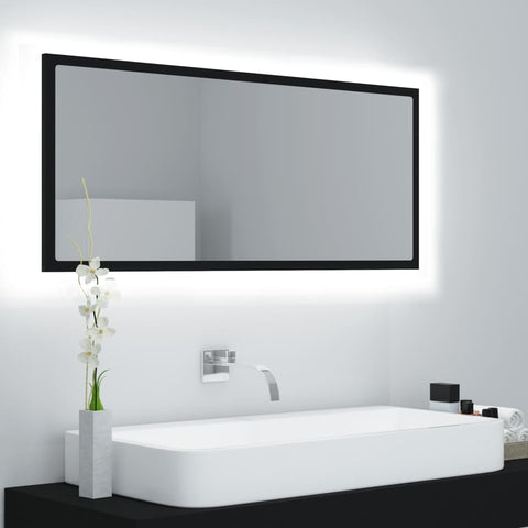 LED Bathroom Mirror Black 100x8.5x37 cm Acrylic 804941