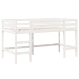 Loft Bed with Ladder and Roof without Mattress White 90x190 cm Single 3282075