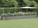 Garden Raised Bed Powder-coated Steel 584x140x68 cm Grey 319119