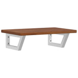Basin Shelf Wall Mounted Steel and Solid Wood Oak 3302350