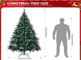 7 FT Snow Tipped Artificial Christmas Tree with DIY 150 Warm Lights, Remote Control, 1100 Branch 03739007
