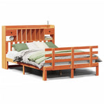 ZNTS Bookcase Bed without Mattress Wax Brown 140x200 cm Solid Wood Pine 3322814